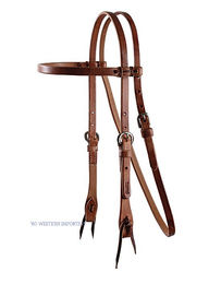 Produktbild von Schutz Brothers Cowboy Trense aus Leder mit vernickelten Schnallen in Braun und Silber