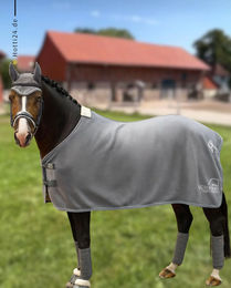 Schwarze Equestrian Abschwitzdecke in Grau – Bild 1 von 1
