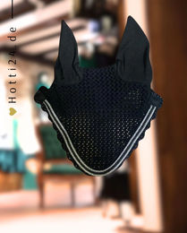Schwarze Equestrian Fliegenhaube für Pferde in Schwarz – Bild 1 von 1