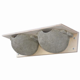 Produktbild von Schwegler Mehlschwalben-Nistkasten Doppelnest Nr. 9/B aus Holzbeton in Grau für Wildvögel - 1 Stk.