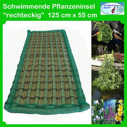 Schwimmende Pflanzeninsel für die Teichrandbepflanzung 125 x 55 cm für Koi und Teichpflanzen – Bild 1 von 2