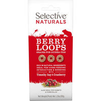 Produktbild von Science Selective Naturals Berry Loops Kräcker Snack für Meerschweinchen Kaninchen und Chinchilla ohne Zucker und tierisches Protein 2 x 80 g