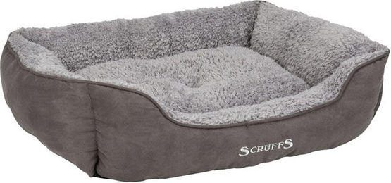 Scruffs Cosy Box Hundebett aus Plüsch Grau Größe L – Bild 1 von 2