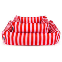 Produktbild von Scruffs Hundebett Amalfi rot/rosa gestreift Größe XL