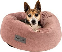 Scruffs Hundekissen Oslo Ringbett aus Samt in Rosa XXL 100 % recycelbar – Bild 1 von 3