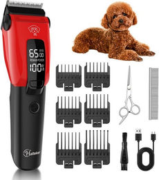 Scttomon Hundeschermaschine HT-612 Geräuscharmes Hundefrisierset in Rot für alle Altersstufen – Bild 1 von 5
