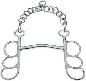 Produktbild von Sefton Barcelona Gebiss für Pferde mit 3 Ringen und Bogenöffnung aus Edelstahl in Silber