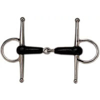 Produktbild von Sefton Gebiss für englische Pferde mit geteilter Gummikappe aus Edelstahl und Silber