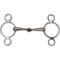 Produktbild von Sefton Gebiss mit 3 Ringen aus Edelstahl in Silber für Pferde