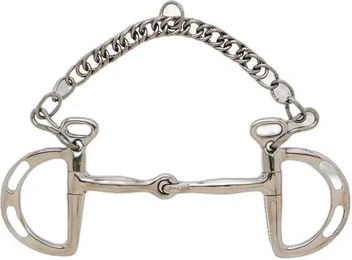 Sefton Kimblewick Uxeter Gebiss für Pferde mit gebrochenem Mouthpiece aus Edelstahl in Silber – Bild 1 von 1