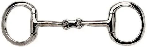 Produktbild von Sefton Olivenbiss Gebiss für englische Pferde aus Edelstahl in Silber mit Platte und flachem Ring