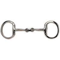 Produktbild von Sefton Olivenbiss Gebiss für englische Pferde aus Edelstahl in Silber mit Platte und flachem Ring