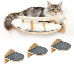 SEHAUSEU Katzen-Kletterwand mit 4-teiligem Katzenbett aus Plüsch für erwachsene Katzen – Bild 1 von 5