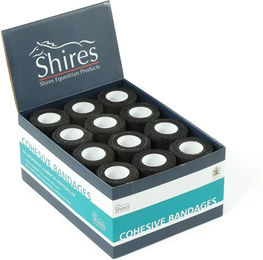 Selbstklebende Bandage Shires Equestrian für Pferde Schwarz 2 m 12er Pack – Bild 1 von 1