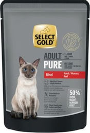 Produktbild von SELECT GOLD Adult Pure Katzenfutter Stückchen in Soße Rind Getreidefrei Monoprotein 24x85 g - 24 x 85 g