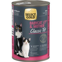 Produktbild von SELECT GOLD Babycat & Mother Soft Mousse Nassfutter Huhn für Kitten getreidefrei und glutenfrei 6x400g