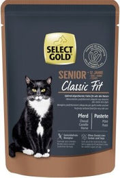 Produktbild von SELECT GOLD Classic Fit Nassfutter Katze Senior Pferd Ragout und Pastete getreidefrei und glutenfrei 12x85 g
