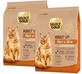 SELECT GOLD Hair+Skin Hundefutter Adult Lachs und Geflügel 2x2,5 kg - 2 x 2,5 kg – Bild 1 von 2