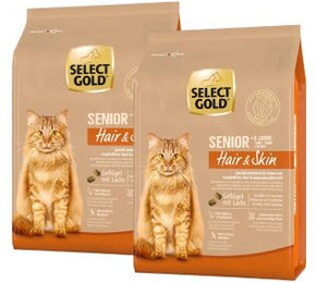 SELECT GOLD Hair+Skin Senior Trockennahrung für Hunde mit Geflügel und Lachs getreidefrei 2x2,5 kg - 2 x 2,5 kg – Bild 1 von 2