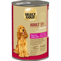 Produktbild von SELECT GOLD Hund Nassfutter Sensitive Adult Pferd mit Süßkartoffel Monoprotein hoher Fleischanteil 6x400 g - 6 x 400 g