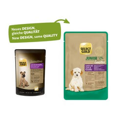 SELECT GOLD Hund Nassfutter Sensitive Junior Lamm und Lachs 12x100 g - 12 x 100 g – Bild 1 von 2