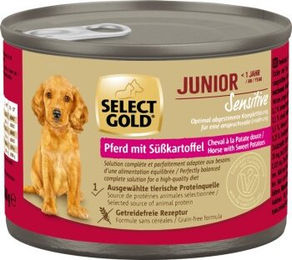 Produktbild von SELECT GOLD Hund Nassfutter Sensitive Junior Pferd mit Süßkartoffel 6x200 g
