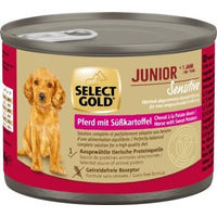 Produktbild von SELECT GOLD Hund Nassfutter Sensitive Junior Pferd mit Süßkartoffel 6x200 g