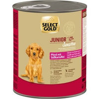 Produktbild von SELECT GOLD Hund Nassfutter Sensitive Junior Pferd mit Süßkartoffel hoher Fleischanteil 6x800 g