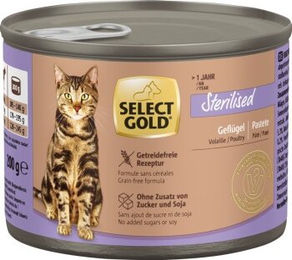 SELECT GOLD Nassfutter Adult Sterilized Geflügel Pastete Getreidefrei 6x200g – Bild 1 von 1