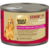 Produktbild von SELECT GOLD Nassfutter Hund Sensitive Senior Pferd mit Süßkartoffel Monoprotein Hoher Fleischanteil 6x200 g