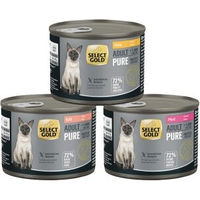 Produktbild von SELECT GOLD Nassfutter Katze Adult Pure Mixpaket mit Huhn Kalb und Pferd 6 x 200g hypoallergen