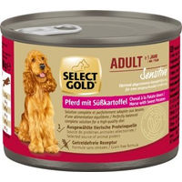 Produktbild von SELECT GOLD Pferd Nassfutter Sensitive Adult mit Süßkartoffel Monoprotein Glutenfrei 6x200 g