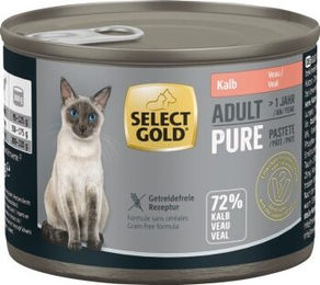 Produktbild von SELECT GOLD Pure Adult Katzenpastete Kalb 6x200 g - 6 x 200 g