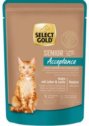 Produktbild von SELECT GOLD Senior Acceptance +7 Hundefutter Pastete Huhn und Lachs getreidefrei und glutenfrei 24x85 g - 24 x 85 g