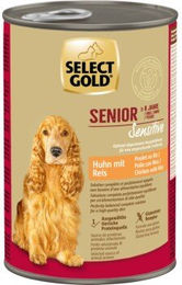 Produktbild von SELECT GOLD Sensitive Hund Nassfutter Senior Huhn mit Reis glutenfrei und monoprotein 6x400 g - 6 x 400 g