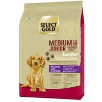 Produktbild von SELECT GOLD Sensitive Medium Junior Hundefutter mit Lamm, Lachs und Kartoffel für mittlere Rassen