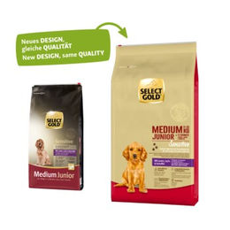 Produktbild von SELECT GOLD Sensitive Medium Junior Trockennahrung für Hunde mit Lamm und Lachs 12 kg - 12 kg