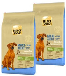 SELECT GOLD Sensitive Trockenfutter Hund Adult Maxi Ente und Kartoffel 2x12 kg - 2 x 12 kg – Bild 1 von 3