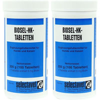 Produktbild von Selectavet BIOSEL-HK Haut-Fell-Supplement Nahrungsergänzung für Hunde und Katzen in Tablettenform für alle Altersstufen und Größen