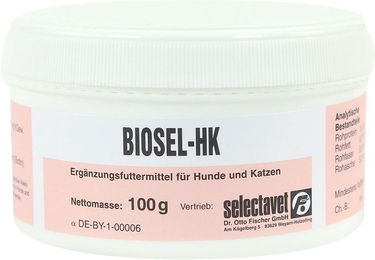 Produktbild von Selectavet Biosel-HK Pulver 100 g Haut-Fell-Supplement für Hunde und Katzen mit Biotin und Zink - 100 g