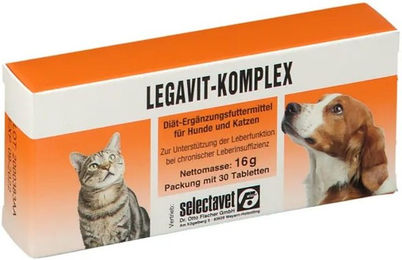 Produktbild von Selectavet Legavit-Komplex Nahrungsergänzung mit Vitaminen für Leber und Niere in Tablettenform