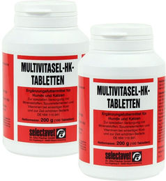 Produktbild von Selectavet Multivitasel-HK Tabletten für Haut, Fell und Immunsystem für alle Hunde aller Größen und Altersstufen