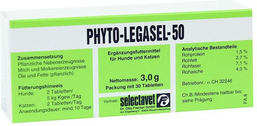 Produktbild von Selectavet PHYTO-LEGASEL-50 Tabletten zur Unterstützung von Leber und Nieren