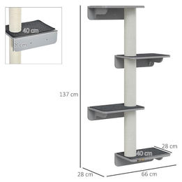 Selius Katzenkletterwand mit Kletterelementen und Kratzstamm 66x28x137 cm – Bild 1 von 1