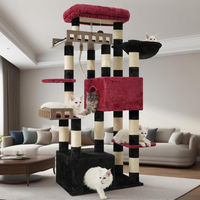 Produktbild von Selius Kratzbaum für Katzen mit Katzenhaus und Korb aus stabilem Material mit Sisalstrick 174 cm hoch