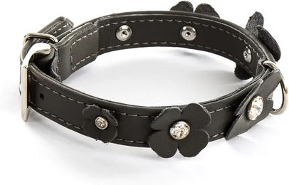 Produktbild von Sellerie Canine Vendéenne Hundehalsband aus Leder wasserabweisend Grau Schwarz 14/31 cm