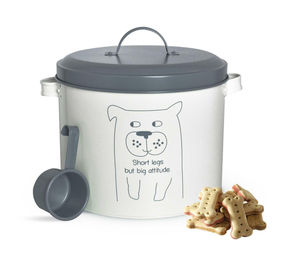 Sendez Trockenfutterdose aus Metall mit Schaufel und Deckel 6 Liter Weiß für Hundefutter - 6 l – Bild 1 von 12