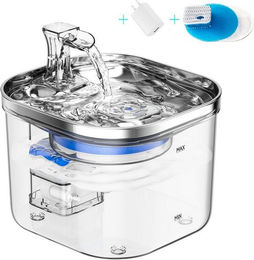 Senmudi Edelstahl Trinkbrunnen für Katzen mit Filtersatz 2 l extrem leise - 2 l – Bild 1 von 4