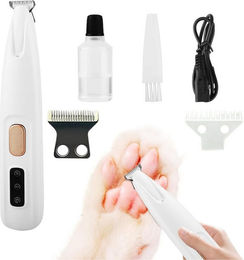 Senmudi Hundeschermaschine Leise mit LED-Licht und USB-Wiederaufladbar für Pfoten Ohren und Gesicht in Weiß – Bild 1 von 4