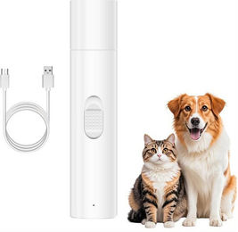 Senmudi Krallenschleifer für Hunde und Katzen, leiser elektrischer Nageltrimmer mit 2 Geschwindigkeiten, weiß, aus Kunststoff – Bild 1 von 2